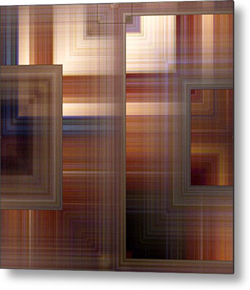 Abstract Metal Print featuring the painting Plaid Squared by RC DeWinter