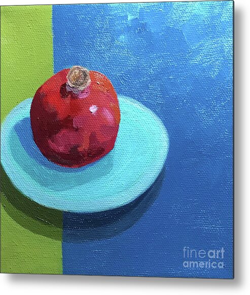 Pomegranate Metal Print featuring the painting Pomegranate by Anne Marie Brown