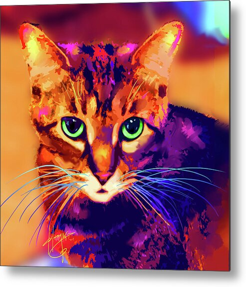 Popcatart Metal Print featuring the painting pOpCat Sissy by DC Langer