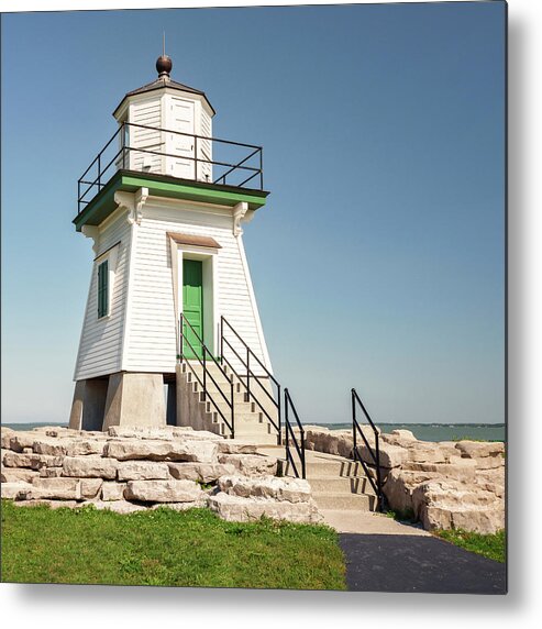 Port Clinton Lighthouse Metal Print featuring the photograph Port Clinton Lighthouse Up Close 1 by Marianne Campolongo