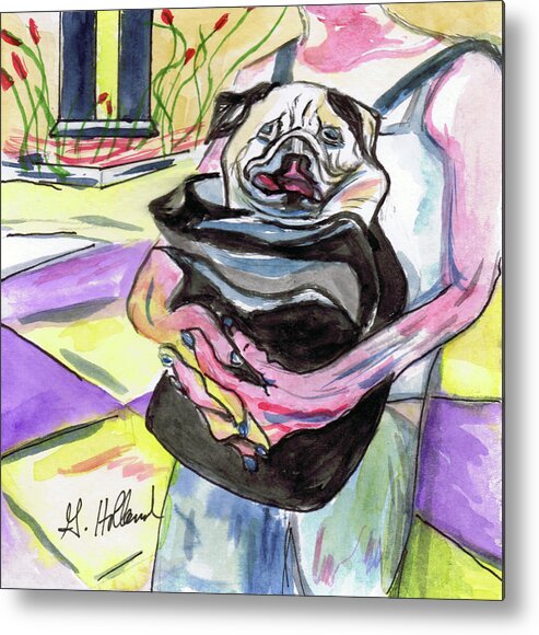 Dog Metal Print featuring the painting Pug's Life by Genevieve Holland