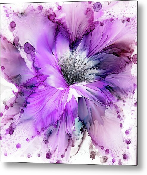 Flower Metal Print featuring the painting Purple Frills by Kimberly Deene Langlois
