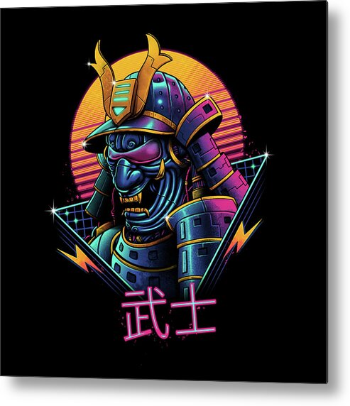 Samurai Metal Print featuring the digital art Rad Samurai by Vincent Trinidad