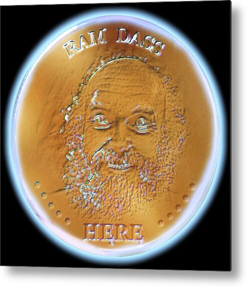 Wunderle Art Metal Print featuring the mixed media Ram Dass  by Wunderle