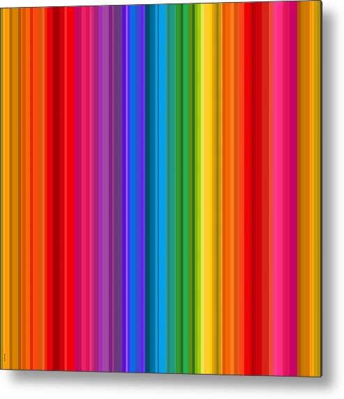 Stripe Metal Print featuring the digital art Random Stripes - Rainbow Stripe by Val Arie