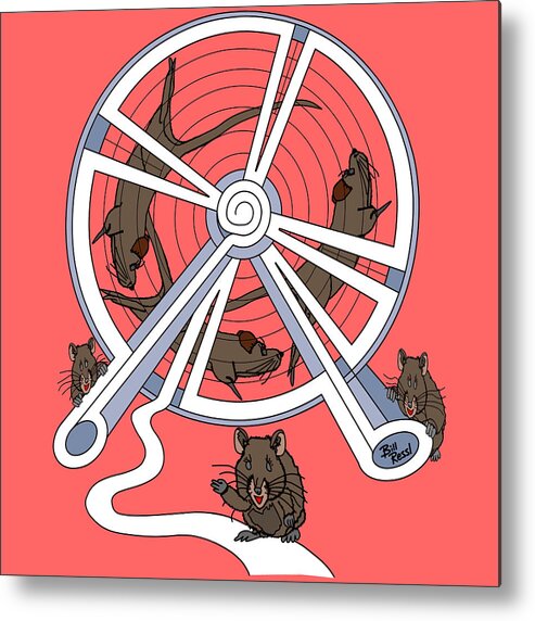 Labyrinth Metal Print featuring the digital art Rat Race - Playful Art by Bill Ressl
