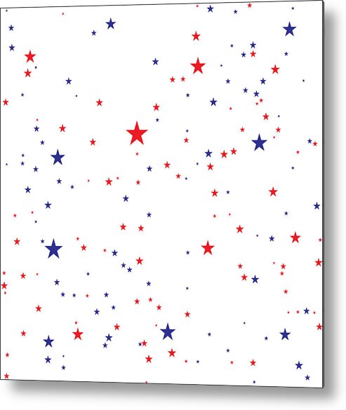 Particle Metal Print featuring the drawing Red And Blue Stars by Amtitus