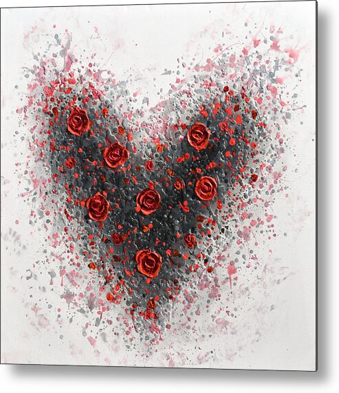 Heart Metal Print featuring the painting Red Passion by Amanda Dagg