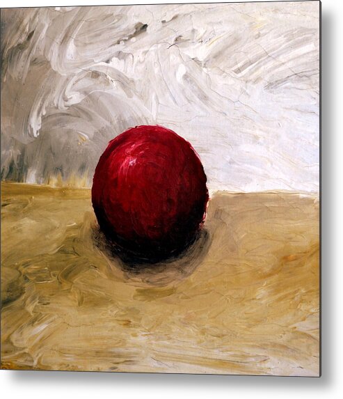 Red Metal Print featuring the painting Red Sphere by Michelle Calkins