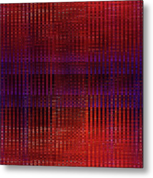 Red Metal Print featuring the digital art Red Weave by Melinda Firestone-White