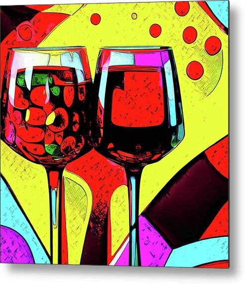 Cabernet Sauvignon Metal Print featuring the photograph Red Wine Pop Art IV by David Letts
