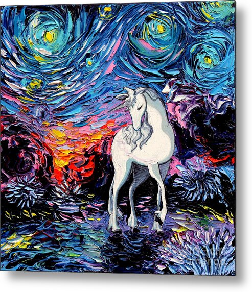 Last Unicorn Metal Print featuring the painting Regret by Aja Trier