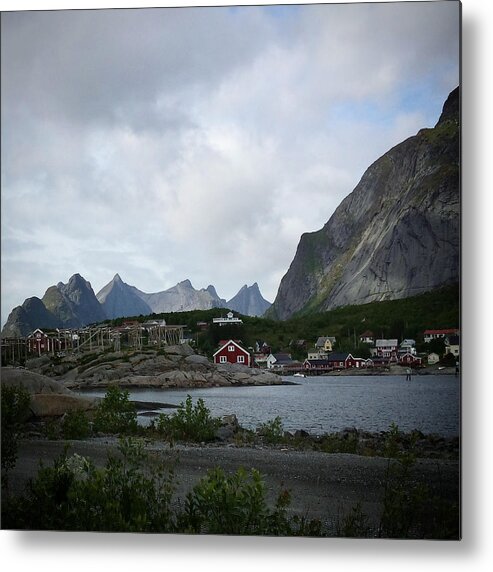 Caban Metal Print featuring the mixed media Rorbuer from Lofoten by Joelle Philibert