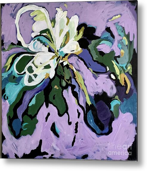 Purple Flowers Metal Print featuring the painting Royalty by Patsy Walton