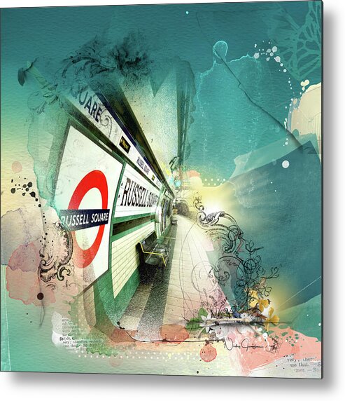 London Metal Print featuring the digital art Russell Square Station by Nicky Jameson