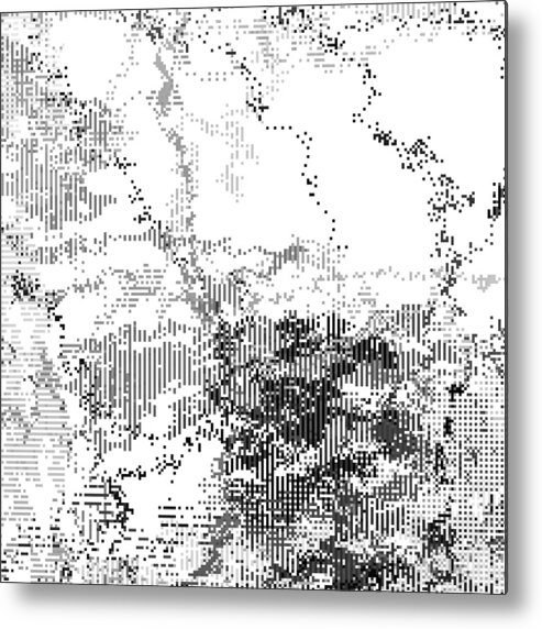 Rithmart Abstract Line Lines Wandering Fade Fading Pixel Water Tree Mountain Ocean Cloud Sky Nature Pond River Hotel Space Lake Smoke Office Lobby Room Public Clouds Organic Shades Random Computer Digital Shapes Width Heightart Beach Brightly Cabin Canyon City Colored Colosseum Distance Eiffel Fish Giza Grand Hotels Ideal Ideas Image Include Landscape Landscapes Lobbies Log Offices Palm Pixel Pixelated Possible Public Pyramids Rendered Rome Rooms Skyline Snowy Some Spaces Square Metal Print featuring the digital art S.9.18-#rithmart by Gareth Lewis