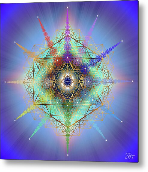 Endre Metal Print featuring the digital art Sacred Geometry 805 by Endre Balogh
