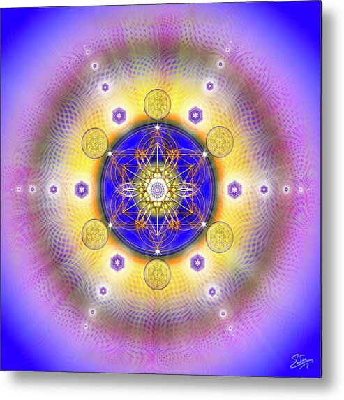 Endre Metal Print featuring the digital art Sacred Geometry 840 by Endre Balogh