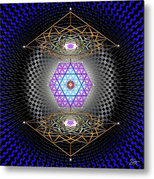 Endre Metal Print featuring the digital art Sacred Geometry 858 by Endre Balogh