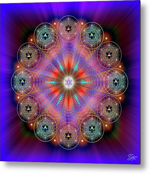 Endre Metal Print featuring the digital art Sacred Geometry 888 by Endre Balogh