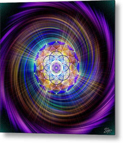 Endre Metal Print featuring the digital art Sacred Geometry 900 by Endre Balogh