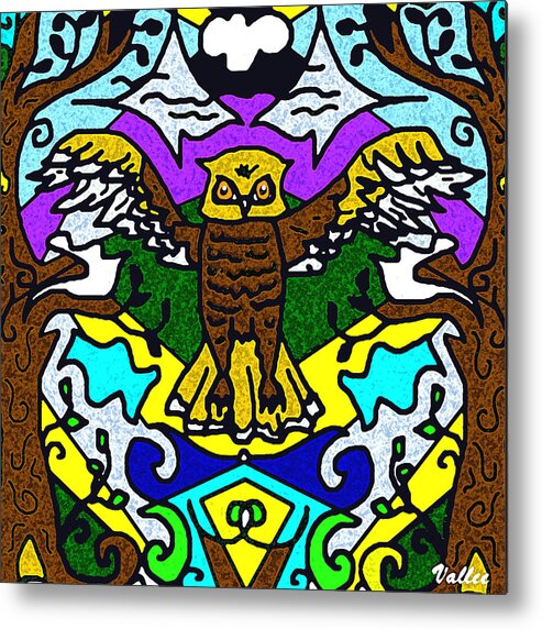Owl Metal Print featuring the digital art Sacred Owl by Vallee Johnson