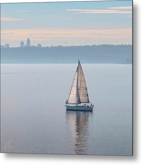 Sailboat Metal Print featuring the photograph Sailing Calm Reflections by D Lee