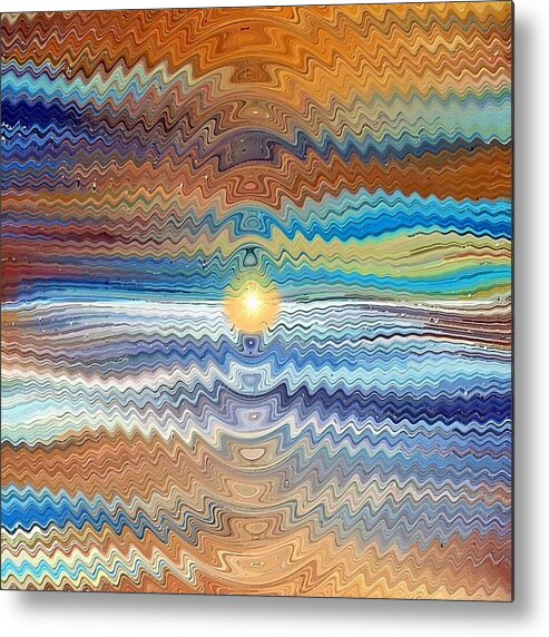 Landscape Metal Print featuring the digital art Salt Flats Sunrise by David Manlove