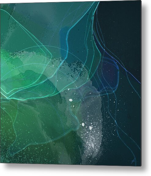 Abstract Metal Print featuring the digital art Sea Glass by Gina Harrison