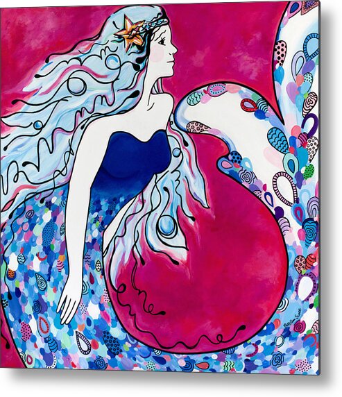 Mermaid Metal Print featuring the painting Sea Princess by Beth Ann Scott