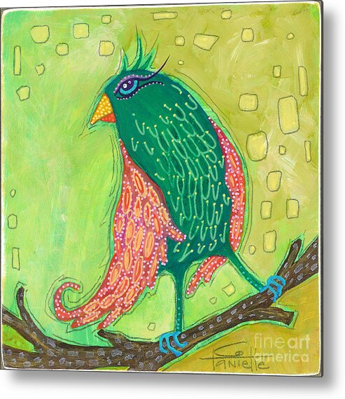 Bird Painting Metal Print featuring the painting Singing Sweet Songs by Tanielle Childers