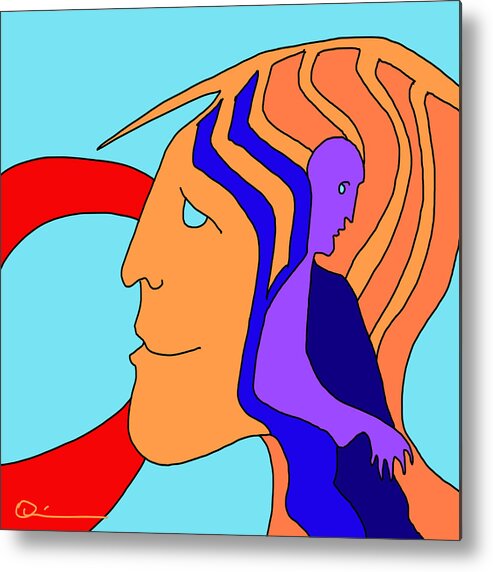 Quiros Metal Print featuring the digital art Sitting 2 by Jeffrey Quiros