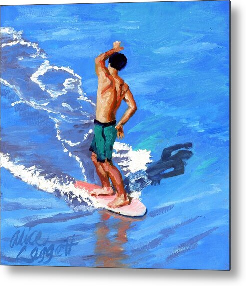 Skimboard Metal Print featuring the painting Skim 360 - 5 of 8 by Alice Leggett