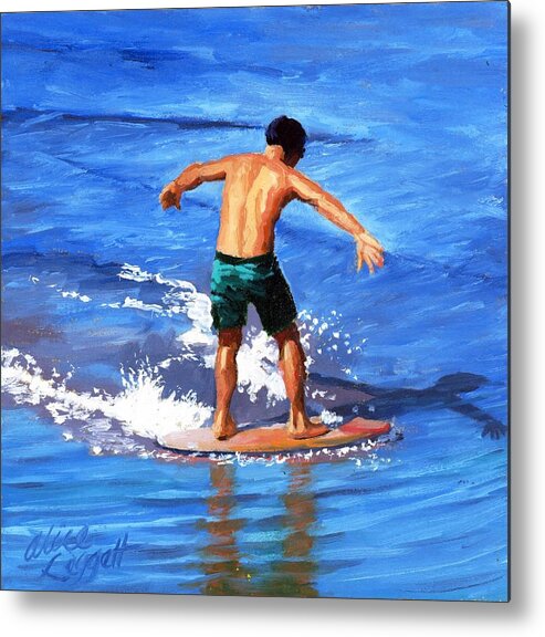 Skimboard Metal Print featuring the painting Skim 360 - 7 of 8 by Alice Leggett