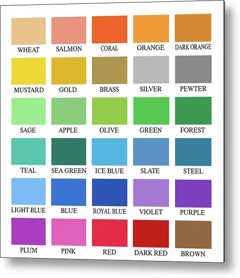  Metal Print featuring the digital art Skyline series color chart by DB Artist