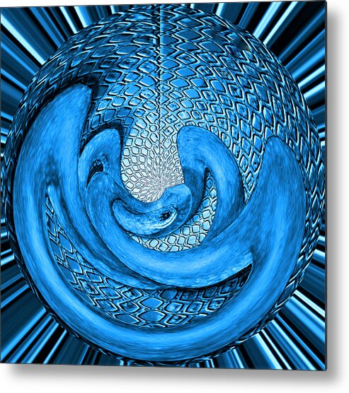 Digital Wallart Metal Print featuring the digital art Snake in an Egg by Ronald Mills