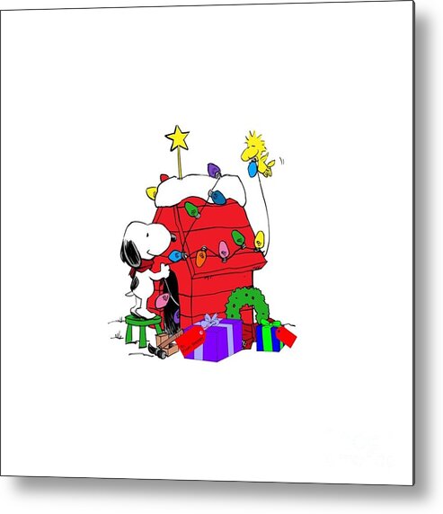 Snoopy decorating his dog house Metal Print by Wily Alien - Fine Art America