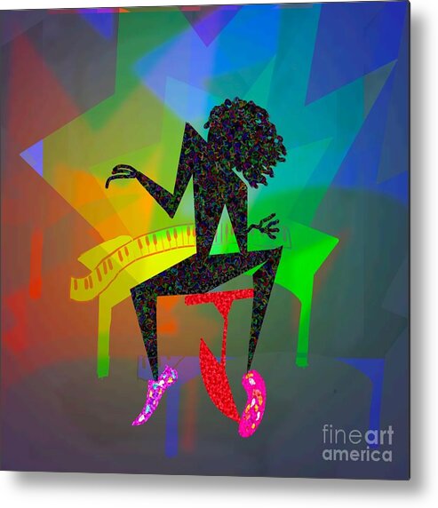 Piano Player Metal Print featuring the painting Sock Joplin by D Powell-Smith