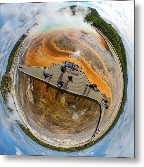 Grand Prismatic Spring Metal Print featuring the photograph Spherical Grand Prismatic Spring - Yellowstone National Park - Wyoming by Bruce Friedman