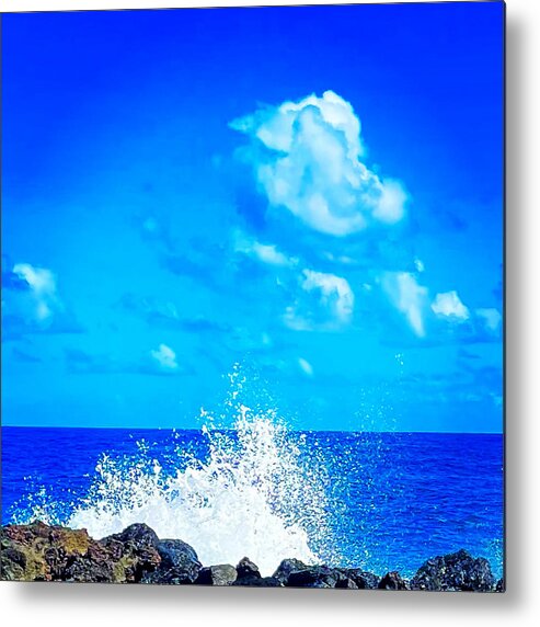 #flowersofoha #flowers #aloha #hawaii #puna #flowerpower #flowerpoweraloha #splash #cloud #bluealoha #splashcloudbluealoha Metal Print featuring the photograph Splash Cloud Blue Aloha by Joalene Young