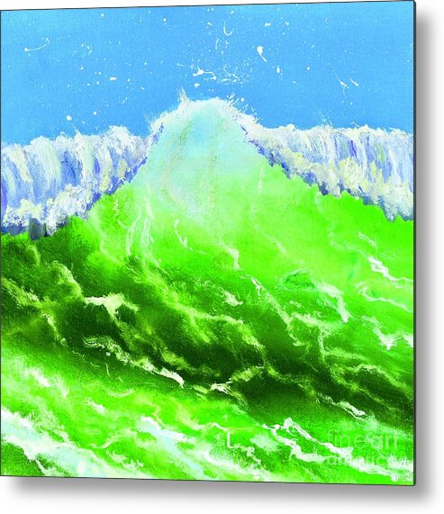 Wave Metal Print featuring the painting Splash by Mary Scott