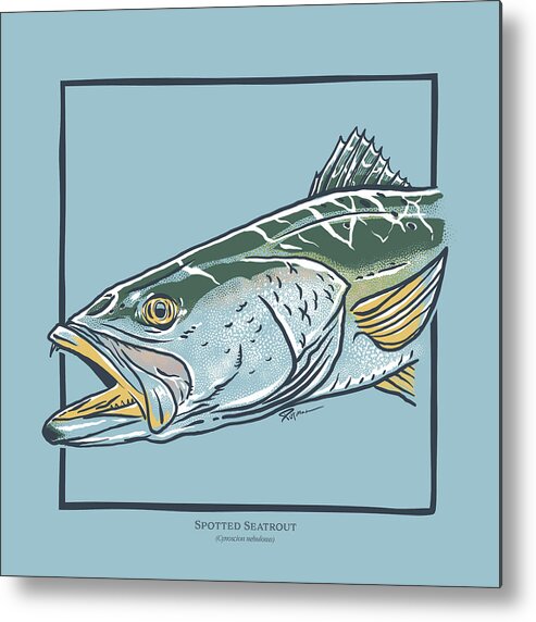 Spotted Seatrout Metal Print featuring the digital art Spotted Seatrout by Kevin Putman