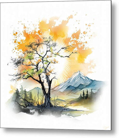 Four Seasons Metal Print featuring the painting Spring Serenade - Spring Wall Art by Lourry Legarde