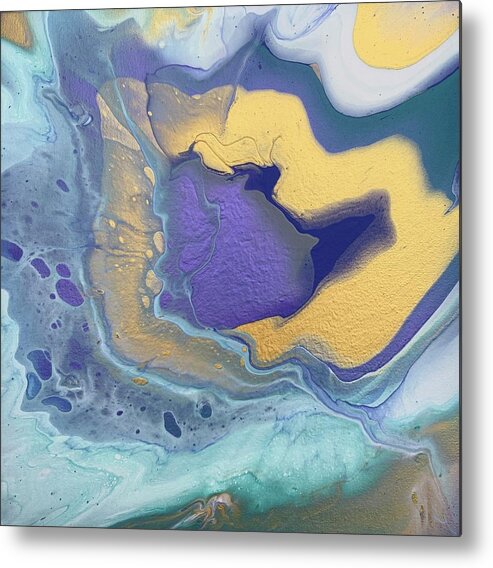Gold Metal Print featuring the painting Submerge by Nicole DiCicco