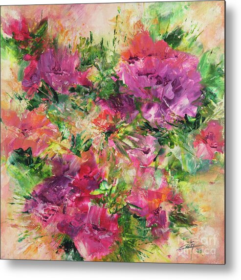 Flowers Metal Print featuring the painting Summer Posies by Zan Savage