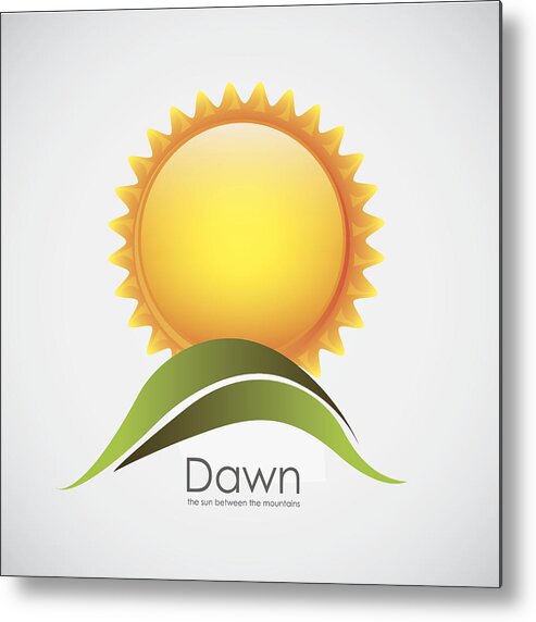 Working Metal Print featuring the drawing Sun icons by Grmarc