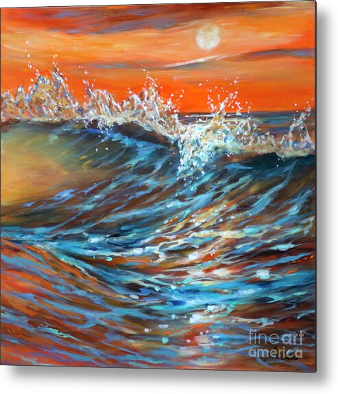 Ocean Metal Print featuring the painting Sunrise Lace by Linda Olsen