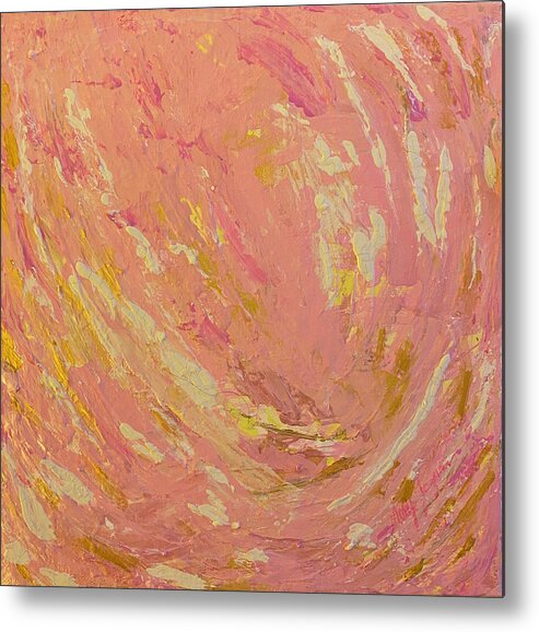 Pink Metal Print featuring the painting Sunset by Medge Jaspan