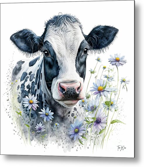 Cow Metal Print featuring the painting Sweet Country Cow by Tina LeCour