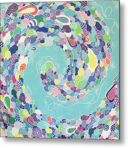 Pattern Art Metal Print featuring the painting Swirling Medley by Beth Ann Scott